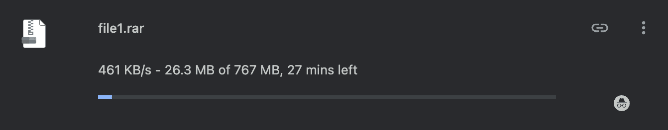 Uploady free browser speed test showing 461 KB/s